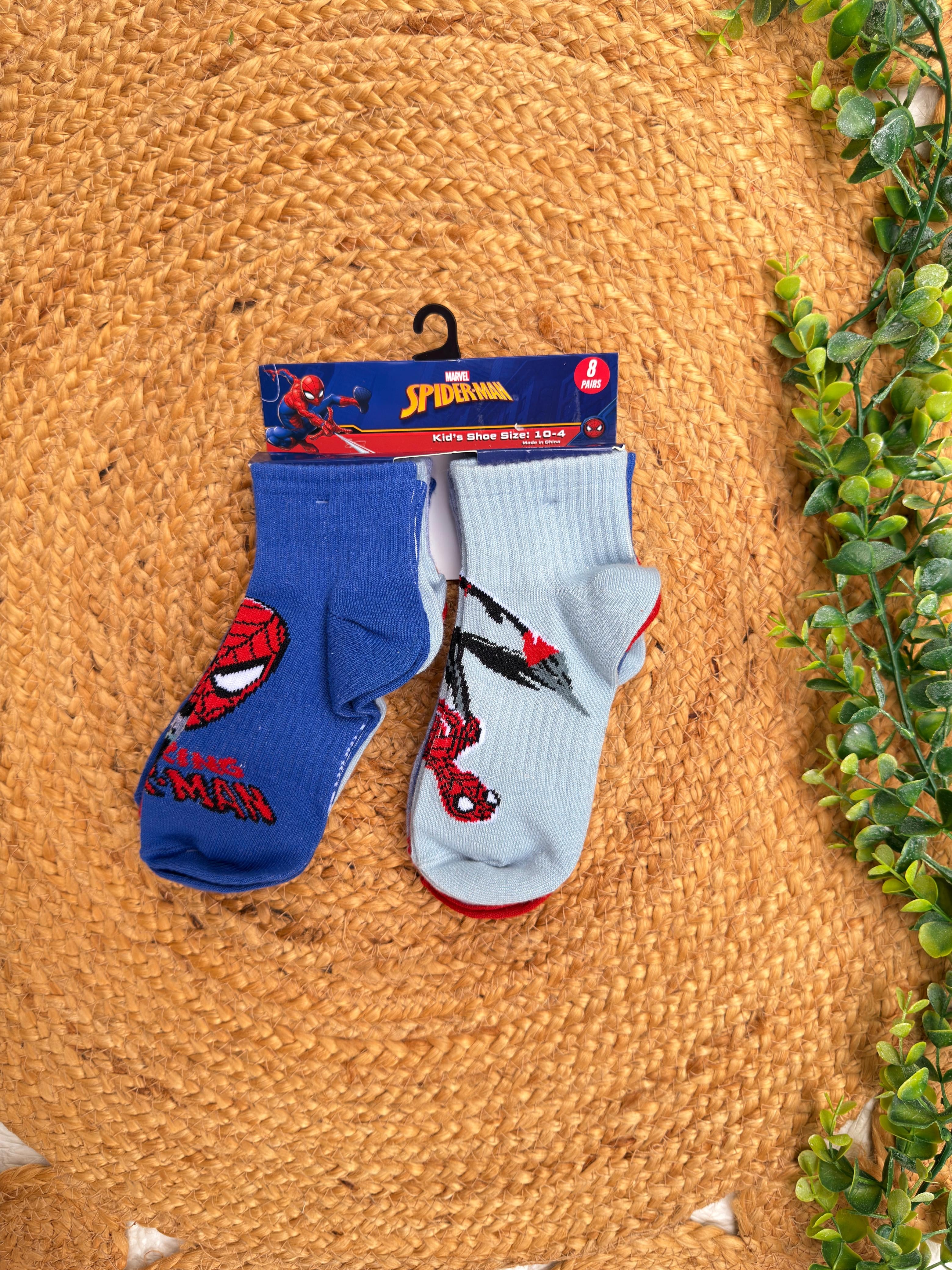 Set de 8 pares de medias Spider Man