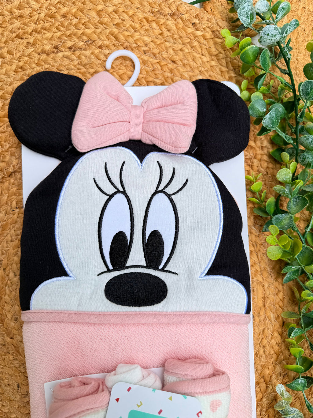 Toalla con capucha + pañitos Disney Baby Minnie Mouse