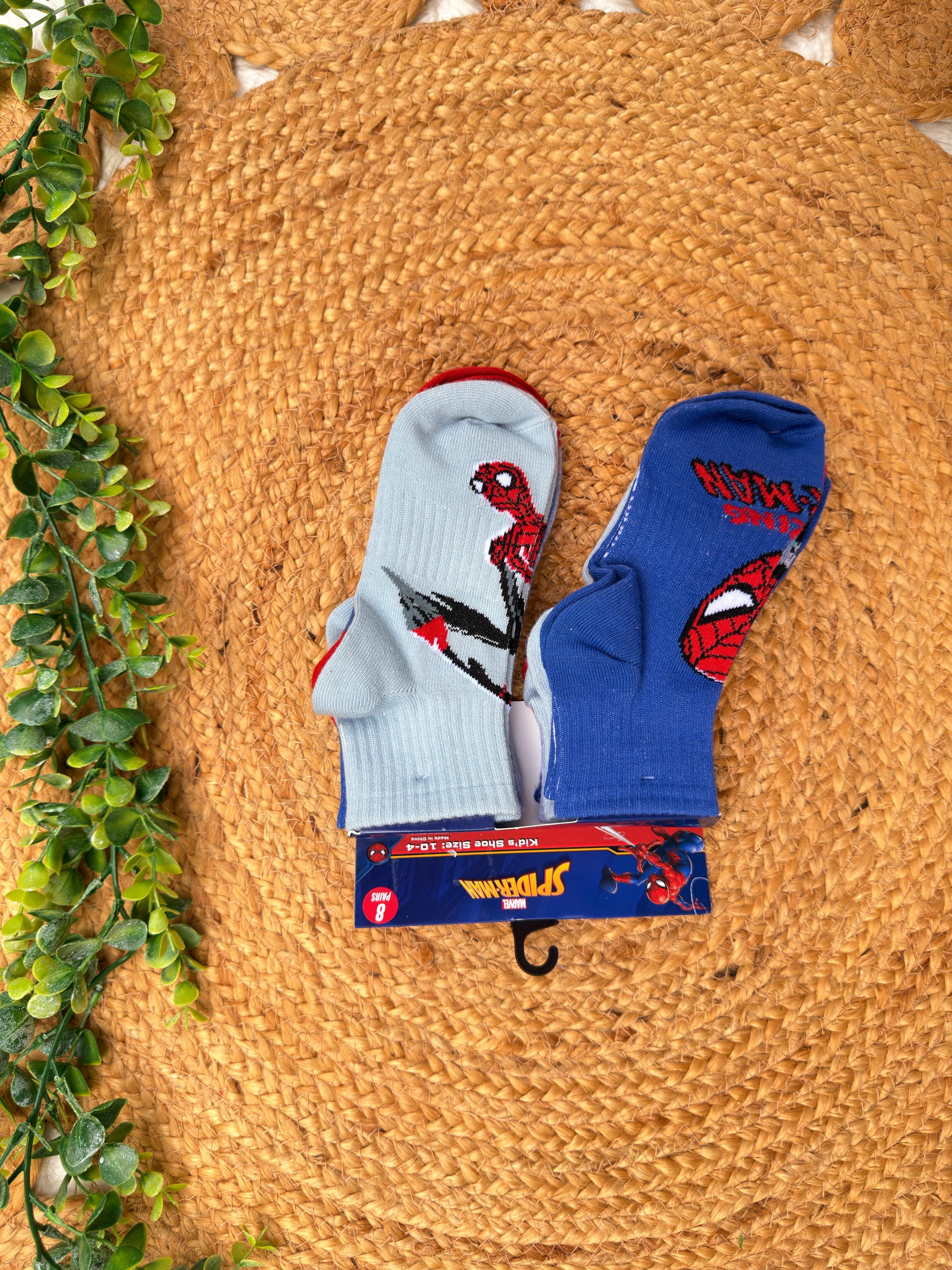 Set de 8 pares de medias Spider Man