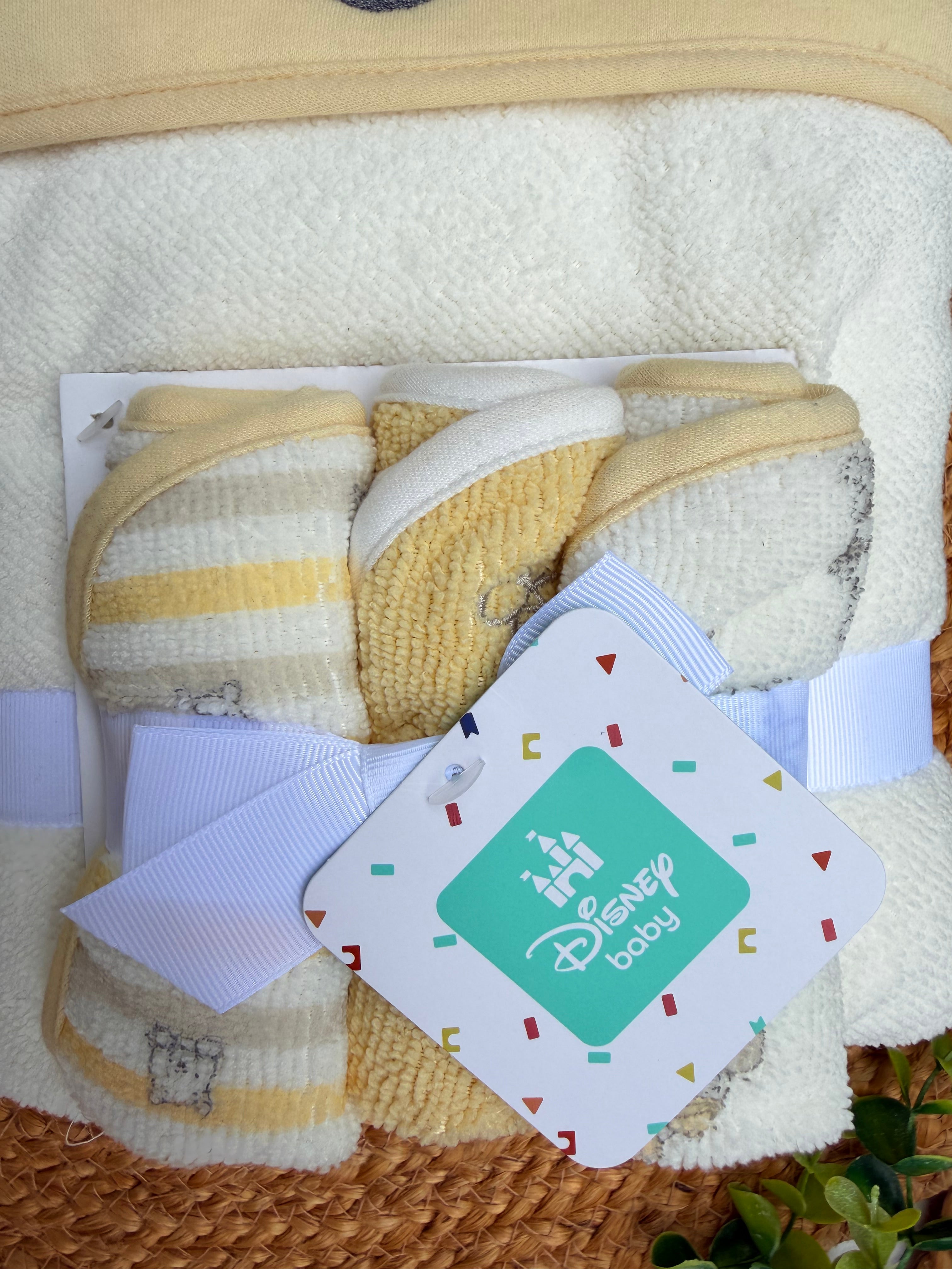 Toalla con capucha + pañitos Disney Baby Winnie Pooh