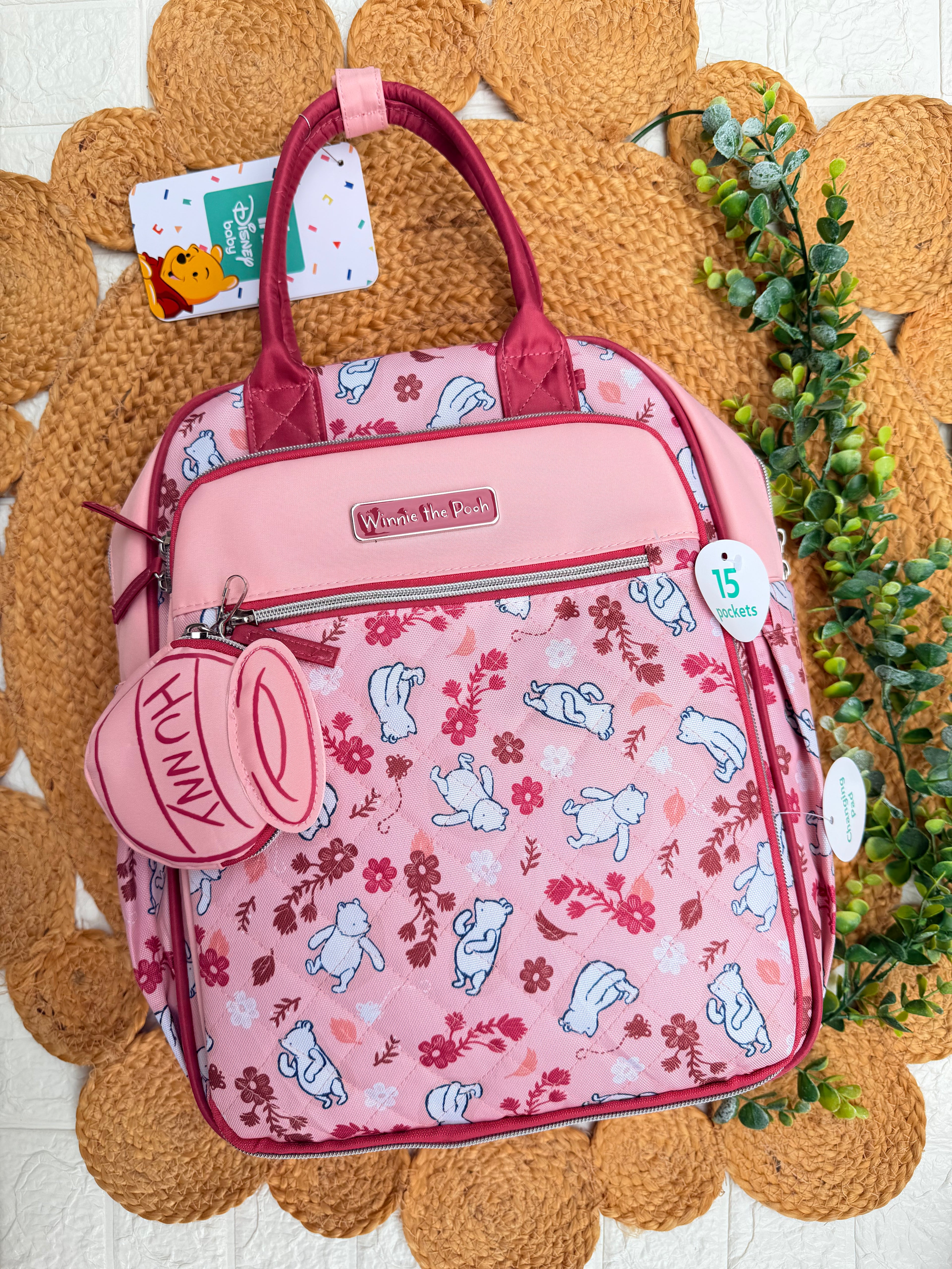 Pañalera Disney Winnie Pooh Rosada